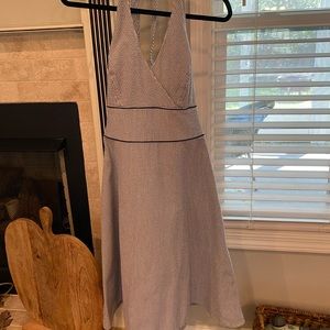 Liz Claiborne seersucker pinstripe halter dress. Size 10.